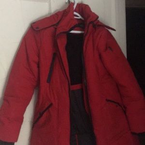 Red Guess puff coat